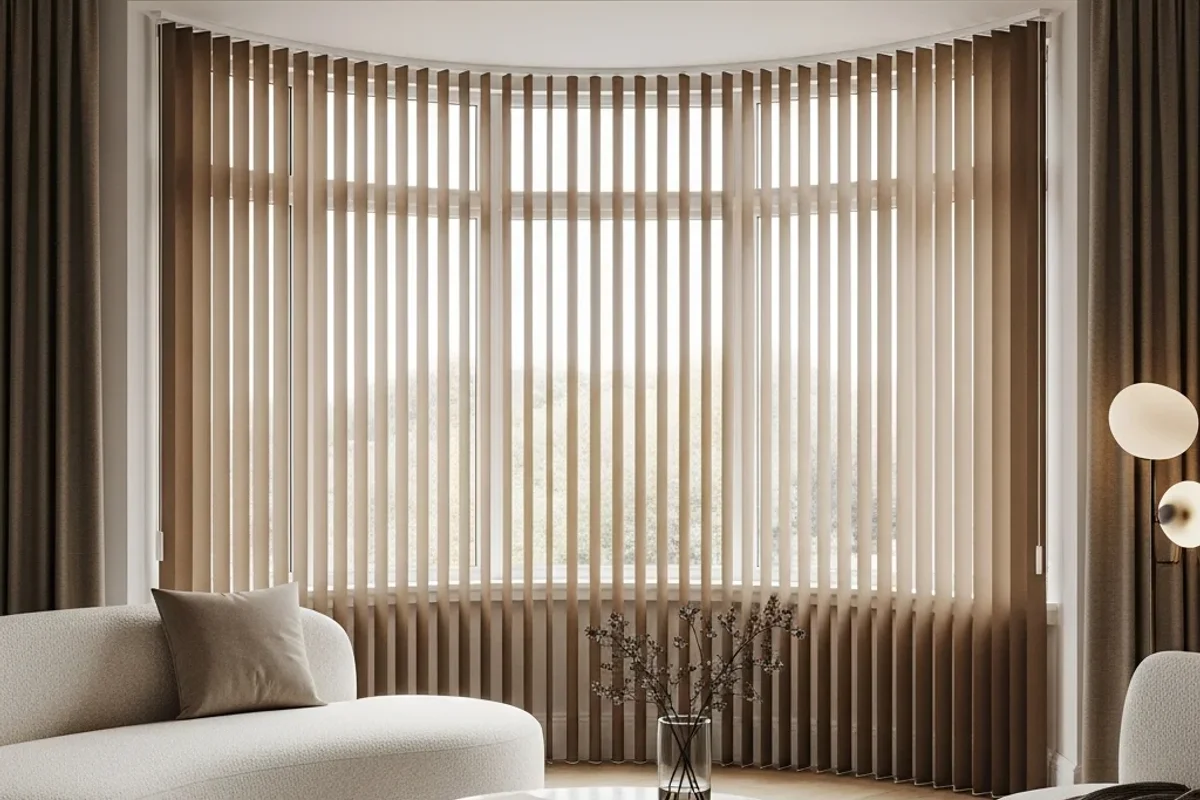 Modern Vertical Blinds for a Columbus Family Room Slider -- after