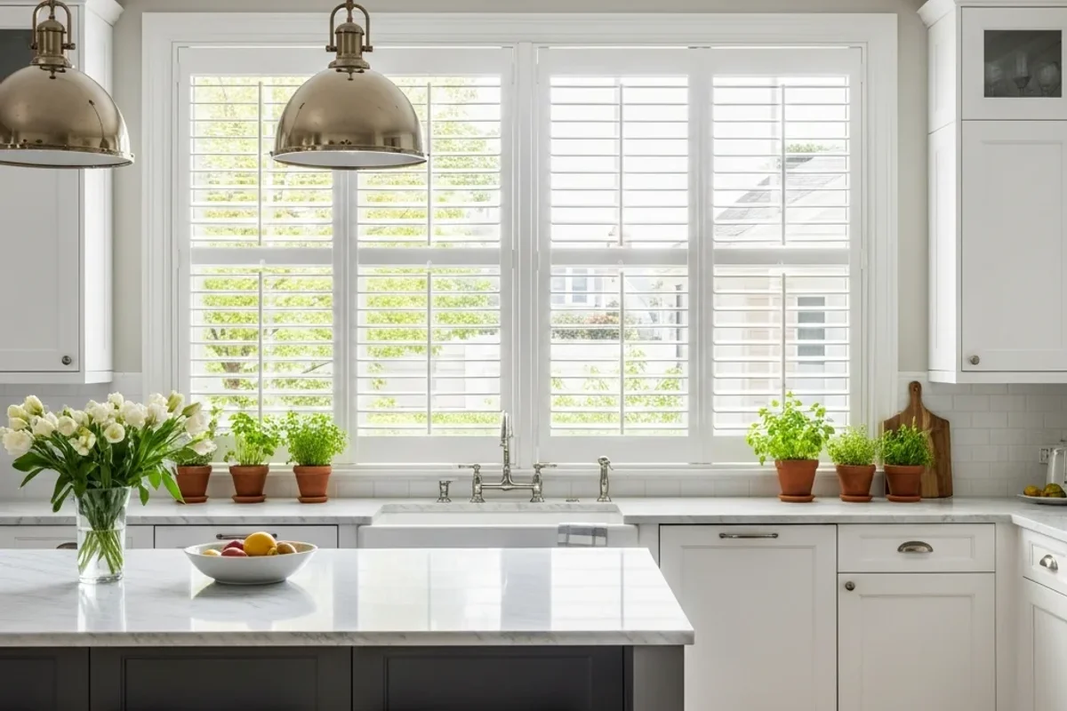 Kitchen Plantation Shutters in a Douglasville Home