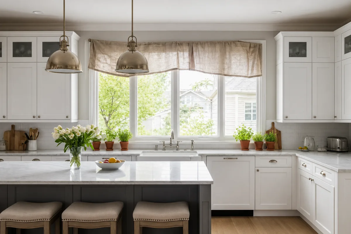 Kitchen Plantation Shutters in a Douglasville Home -- before