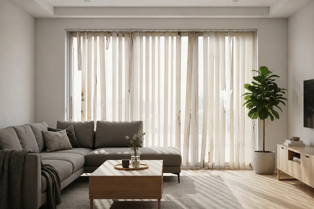 Vertical Blinds in a Rome Georgia Bedroom -- before